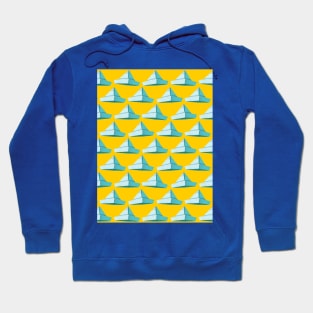 Paper Hats Pattern Blue Yellow Hoodie